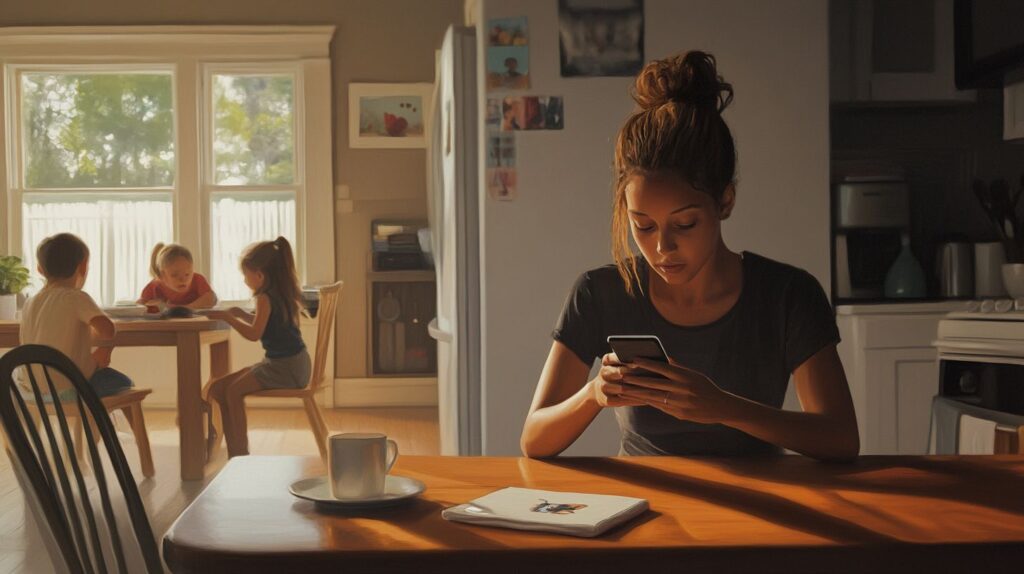 Stress door telefoon scherm